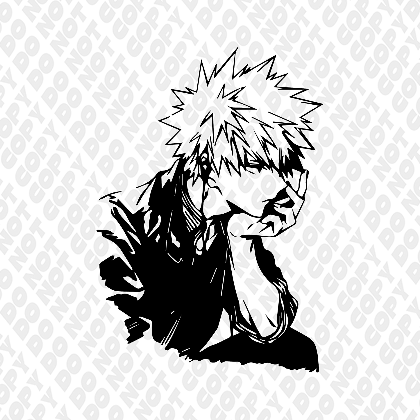 Bakugo Tired Outline