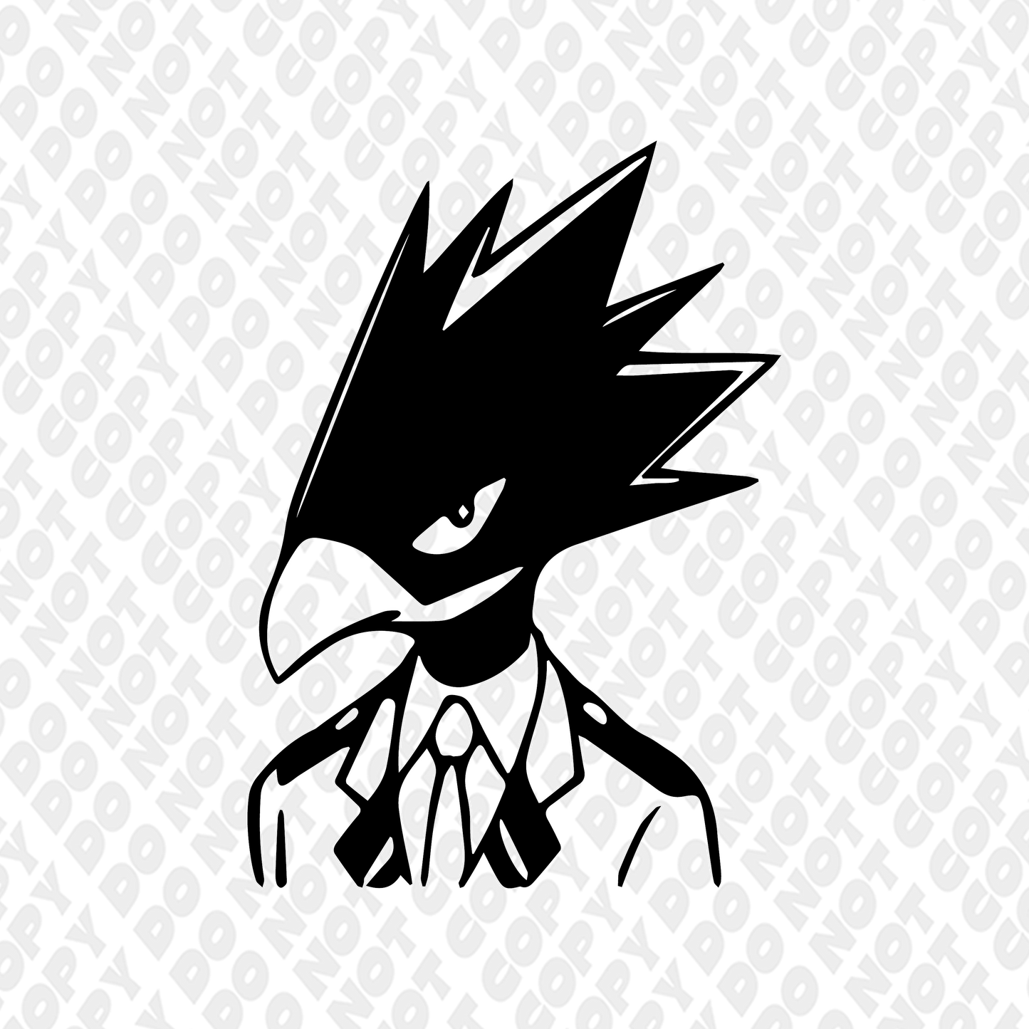 Tokoyami Head Shot Outline
