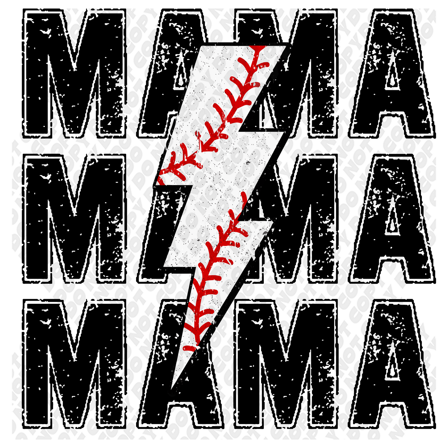 Baseball Mamaw Bolt DTF Transfer