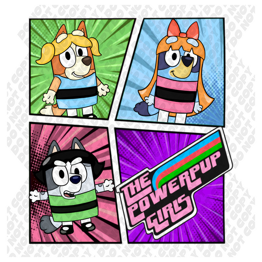 Power puff Bluey DTF Transfer