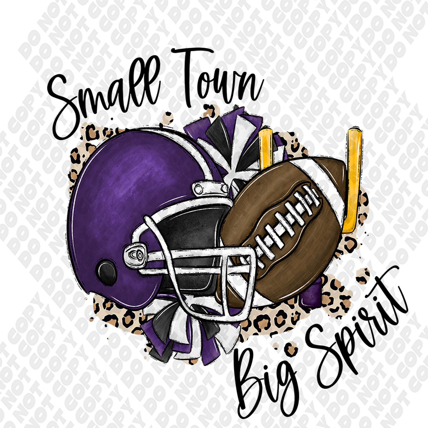 Small Town Big Spirit Purple DTF Transfer