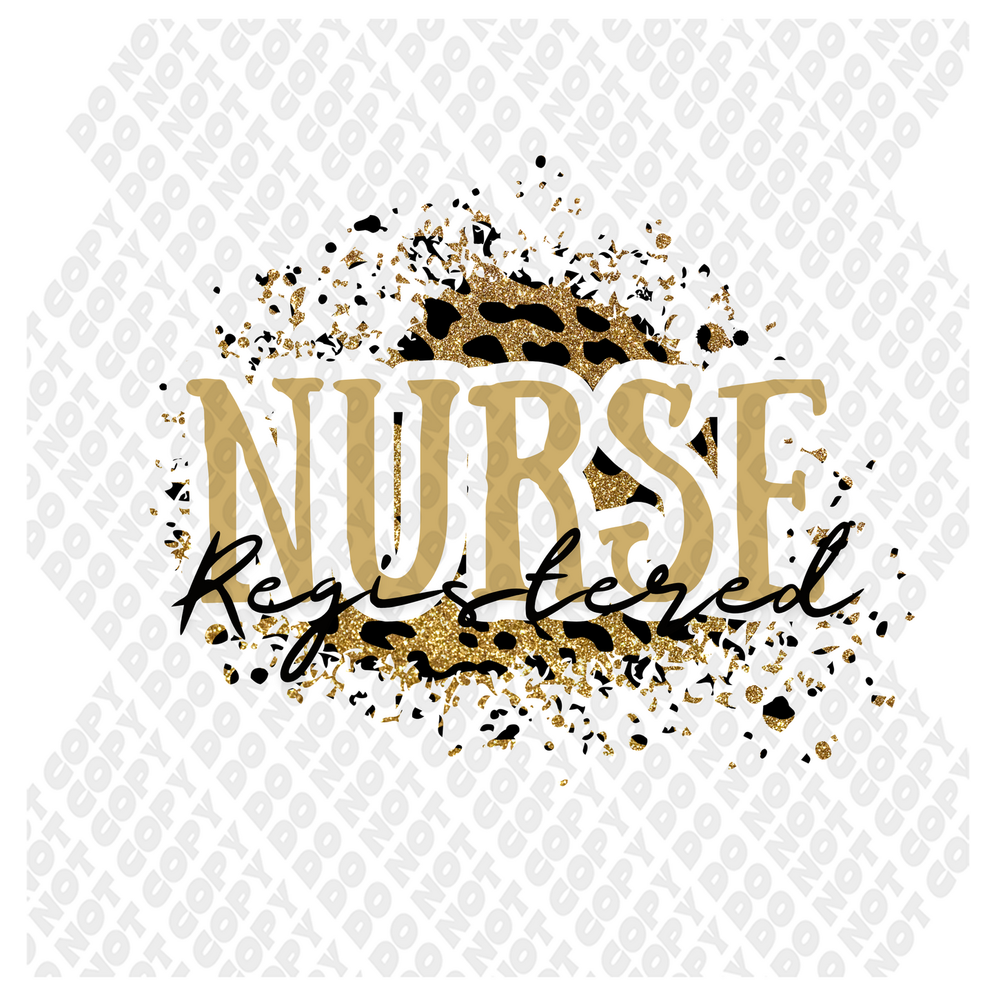 Registered Nurse Leopard Pattern DTF Transfer
