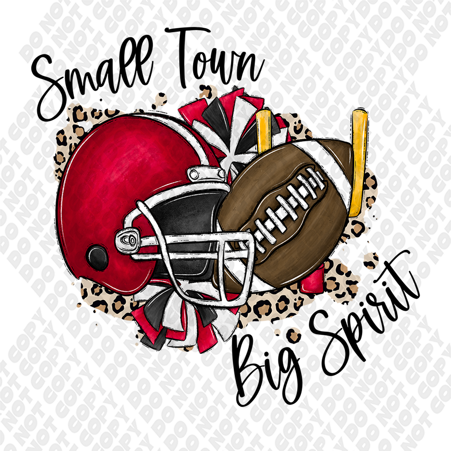 Small Town Big Spirit Red DTF Transfer