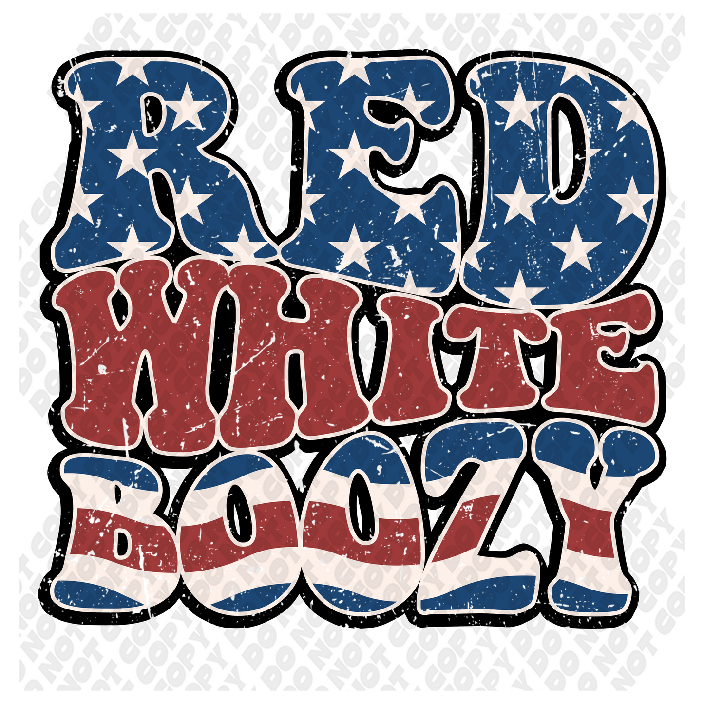 Red White Boozy 4th of July DTF Transfer