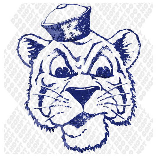 Kentucky Retro Cat Sequin DTF Transfer
