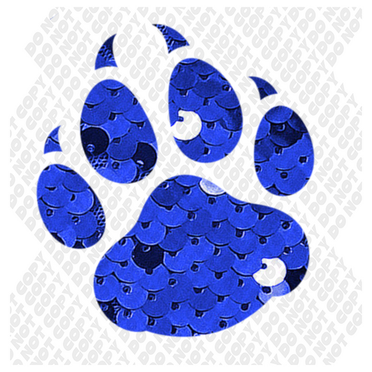 Wildcats Paw Print Sequin DTF Transfer