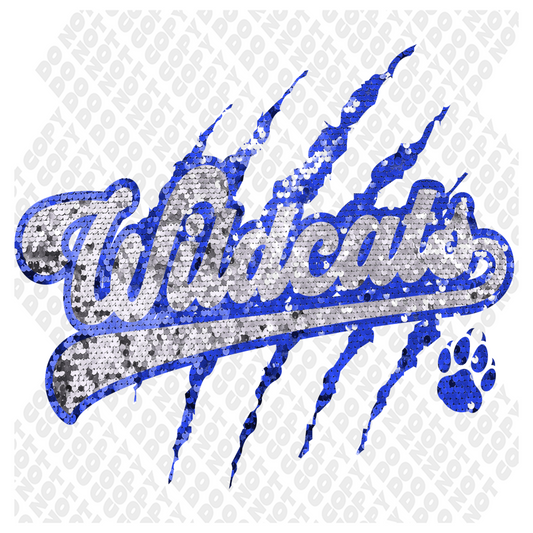Wildcats Sequin DTF Transfer