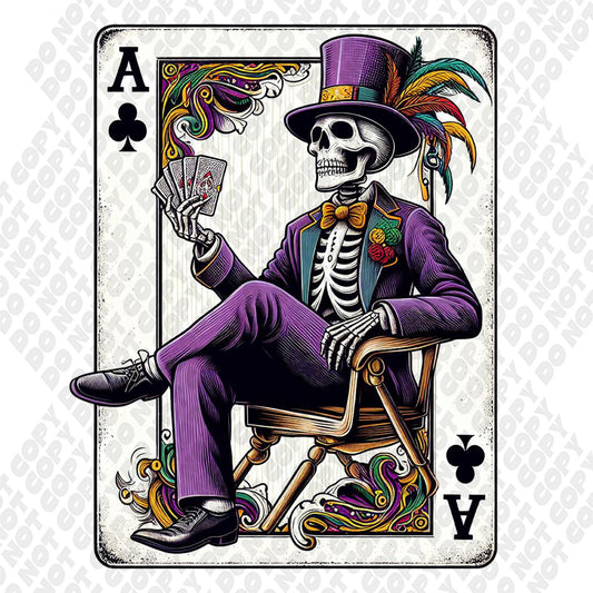 Skeleton Club Card DTF Transfer