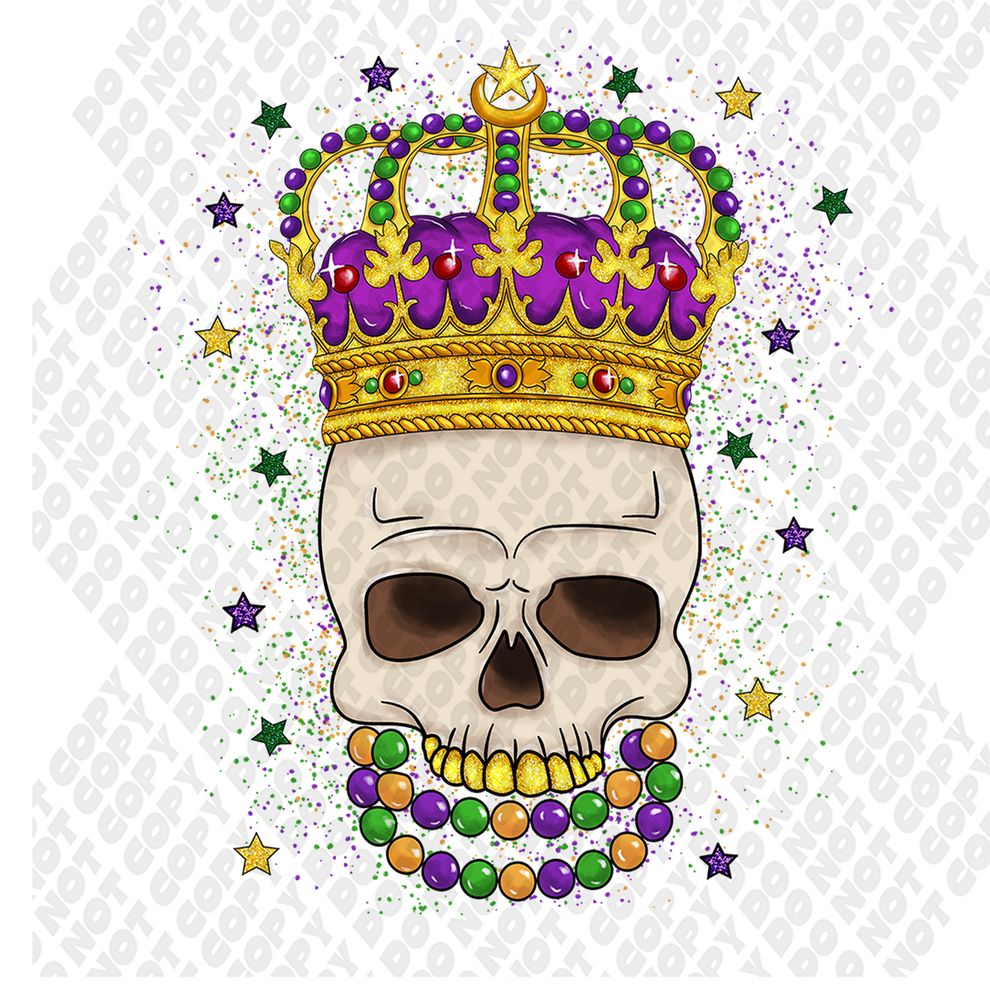 Skeleton Queen/King Of Mardi Gras Transfer