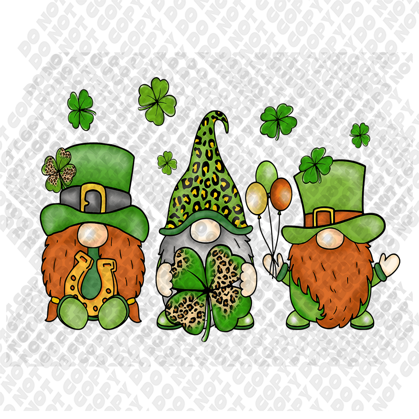St Patrick Day Gnomes Transfer