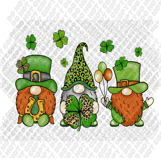 St Patrick Day Gnomes Transfer