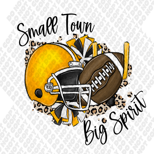 Small Town Big Spirit Yellow DTF Transfer