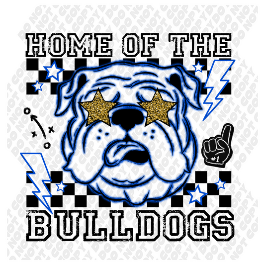 Home Of The Bulldogs Neon Blue