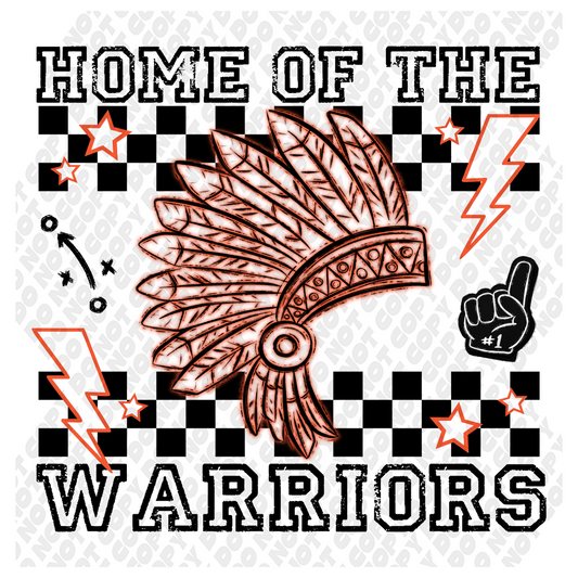 Home Of The Warriors Neon Orange