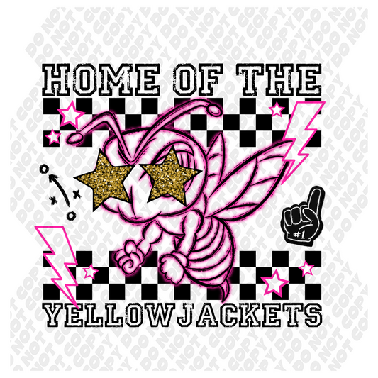 Home Of The Yellow Jackets Neon Pink