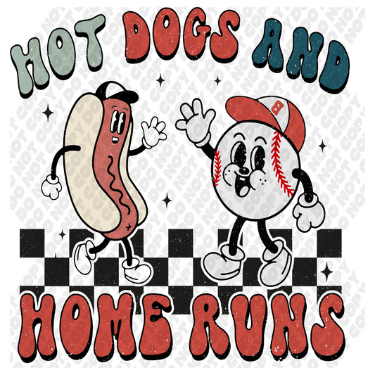 Hot Dogs And Home Runs DTF Transfer