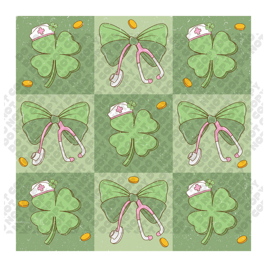 St Patrick's Day Nurse Coquette DTF Transfer