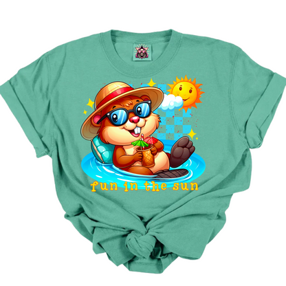 Fun in The Sun Summertime Beaver DTF Transfer