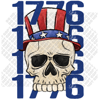 Skeleton Fourth of July 1776 (4th of July) DTF Transfer