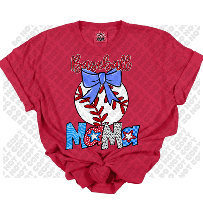 Baseball MAMA Star Colorful DTF Transfer