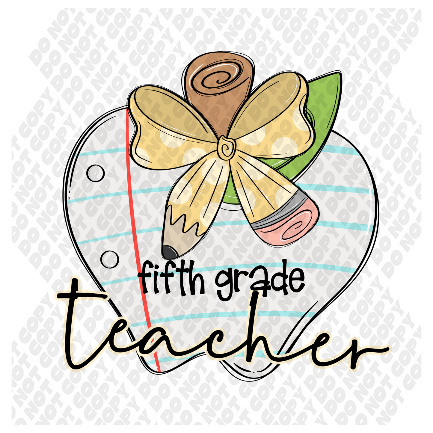 Fifth Grade (5th Grade) Teacher DTF Transfer