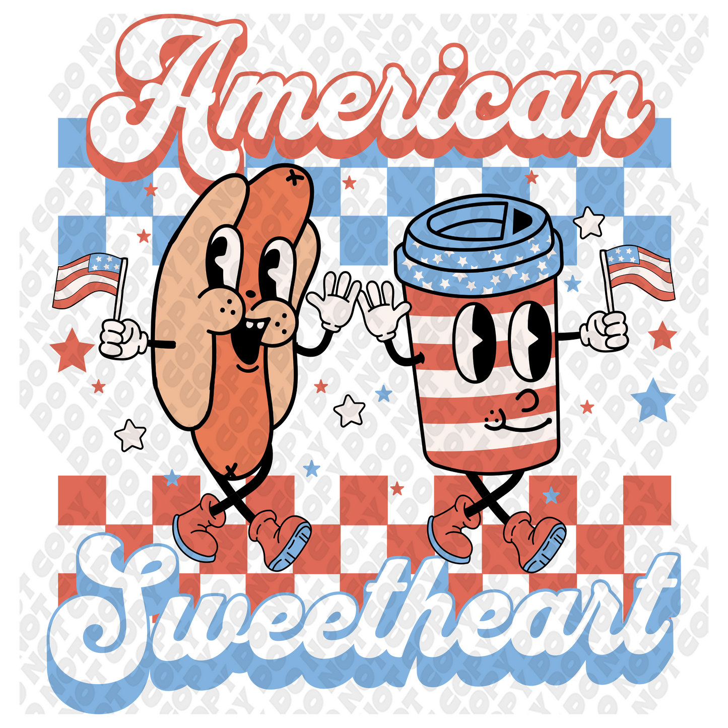 All American Sweetheart 4th of July DTF Transfer