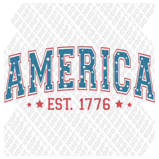 America Est. 1776 4th of July DTF Transfer