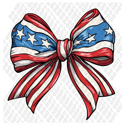 American Flag Bow DTF Transfer