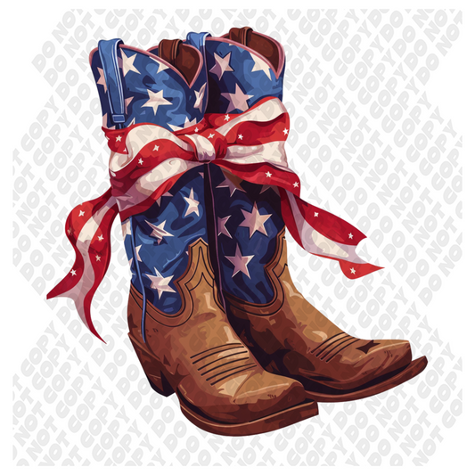 American Cowboy Boots DTF Transfer