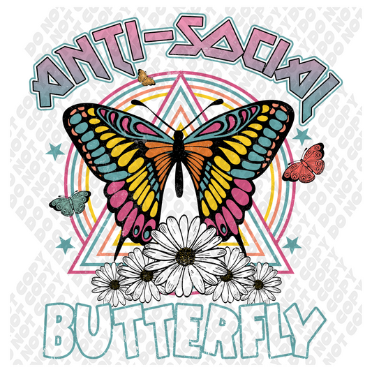 Anti Social Butterfly DTF Transfer