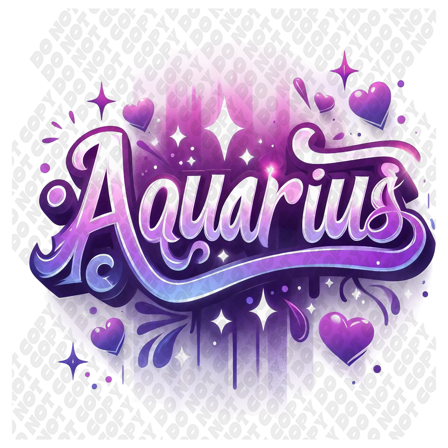 Aquarius Astrological Purple Transfer