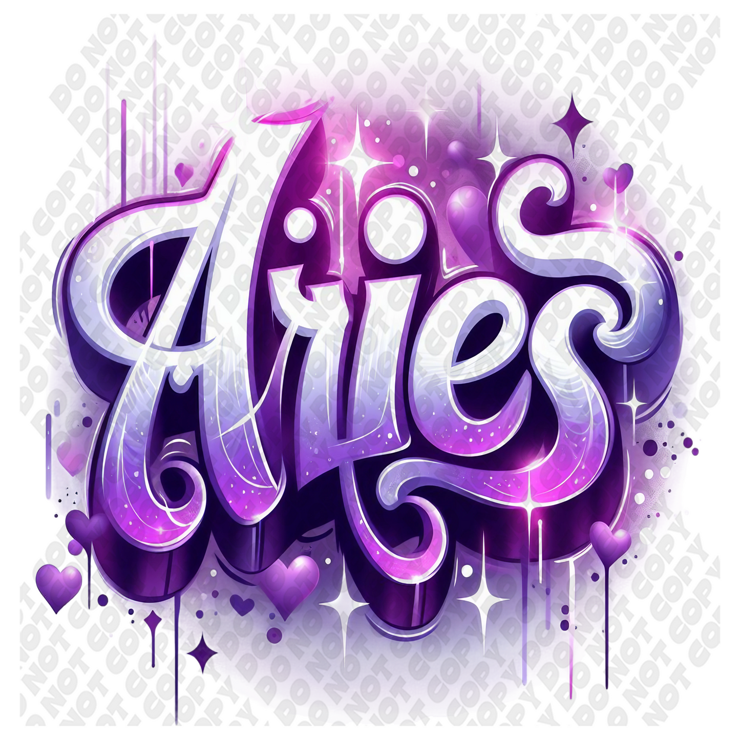 Aries Astrological Purple Transfer