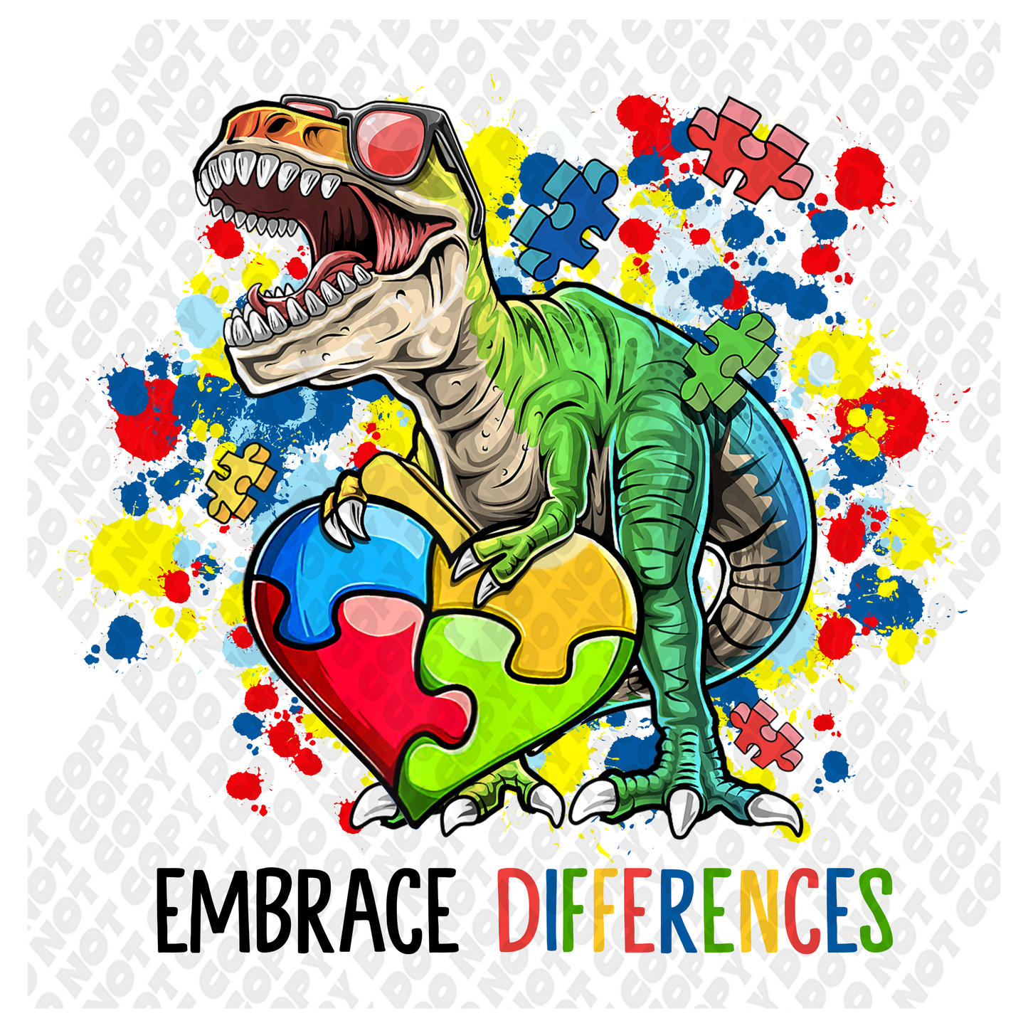 Embrace Differences Autism Awareness Transfer