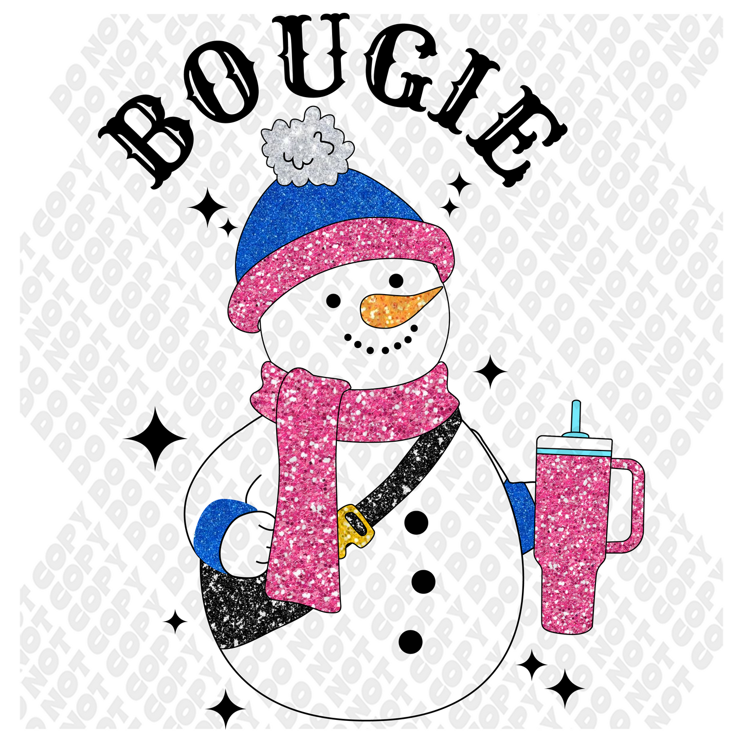 Bougie Snowman DTF Transfer