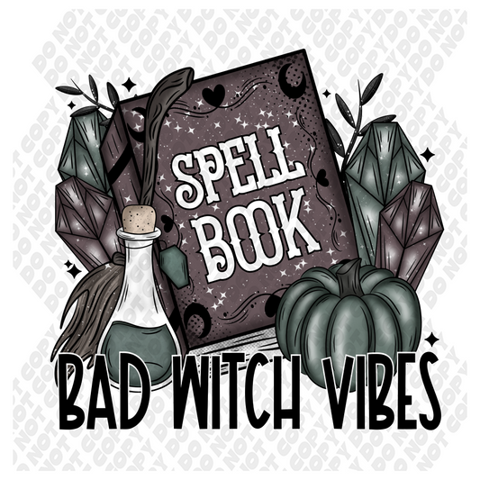 Bad Witch VIbes Spell Book DTF Transfer