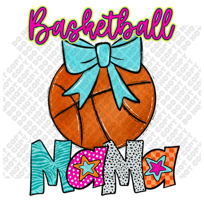 Basketball MAMA Star Colorful DTF Transfer