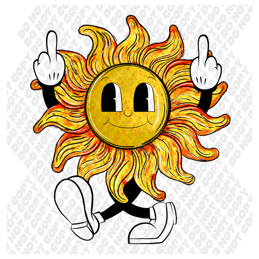 Sun with middle finger