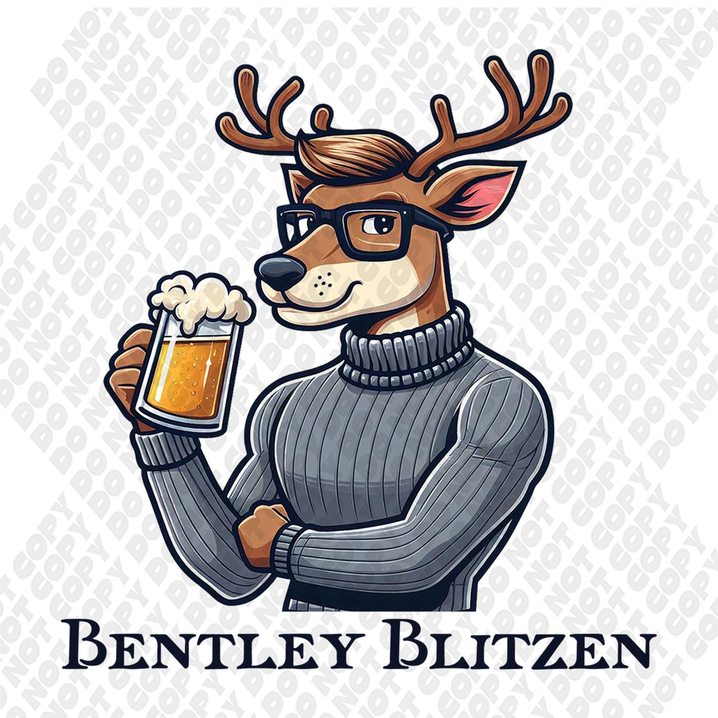 Bentley Blitzen Reindeer DTF Transfer