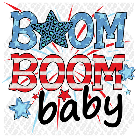 Boom Boom Baby Fourth of July Transfer