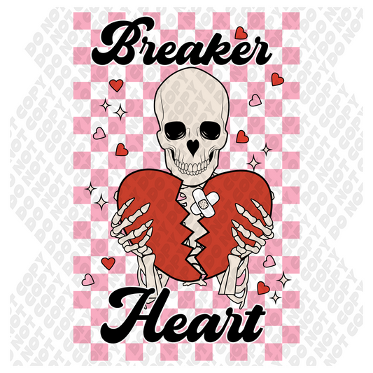 Heart Breaker Valentine Skeleton Transfer