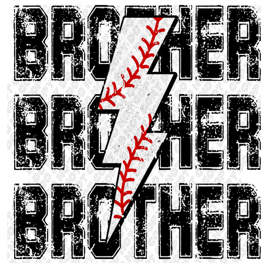 Brother Baseball Lighting Bolt DTF Transfer