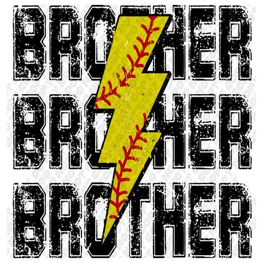Brother Softball Bolt DTF Transfer
