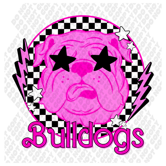 Pink Out Bulldogs Mascot DTF Transfer