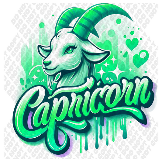 Capricorn Astrological Green Transfer