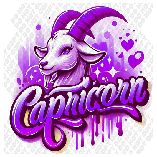 Capricorn Astrological Purple Transfer