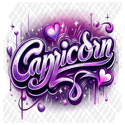 Capricorn Astrological Purple Transfer