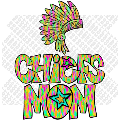 Chiefs Mom Star Colorful DTF Transfer
