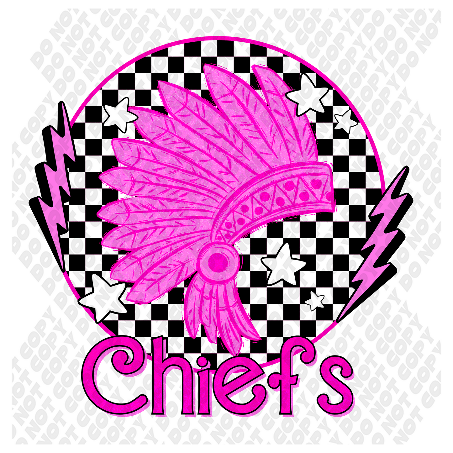 Pink Out Chiefs Mascot DTF Transfer