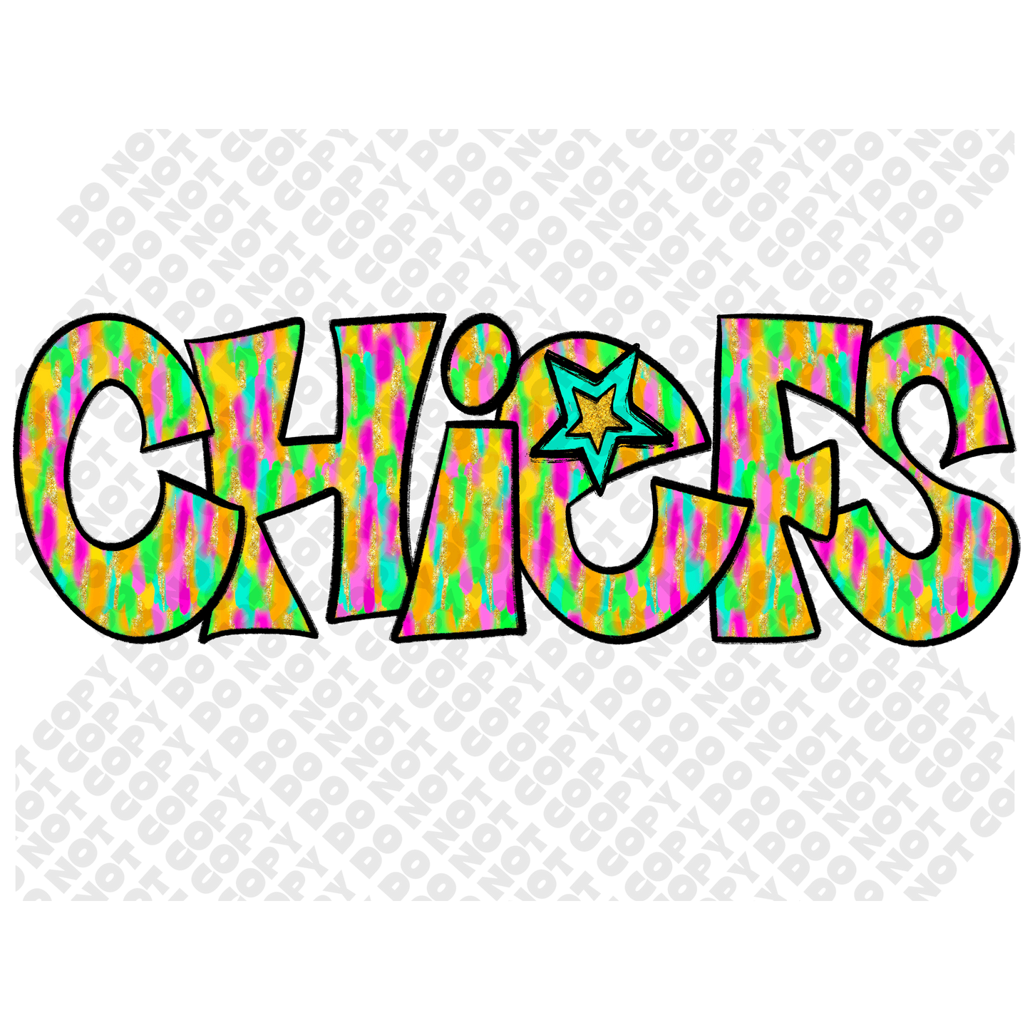 Chiefs Star Colorful DTF Transfer