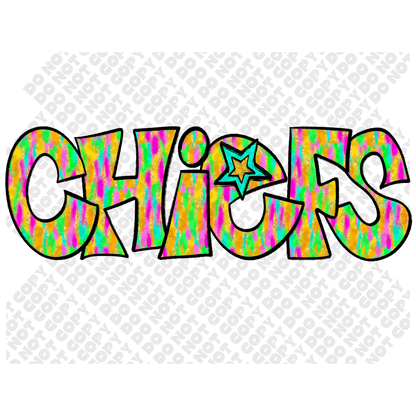 Chiefs Star Colorful DTF Transfer